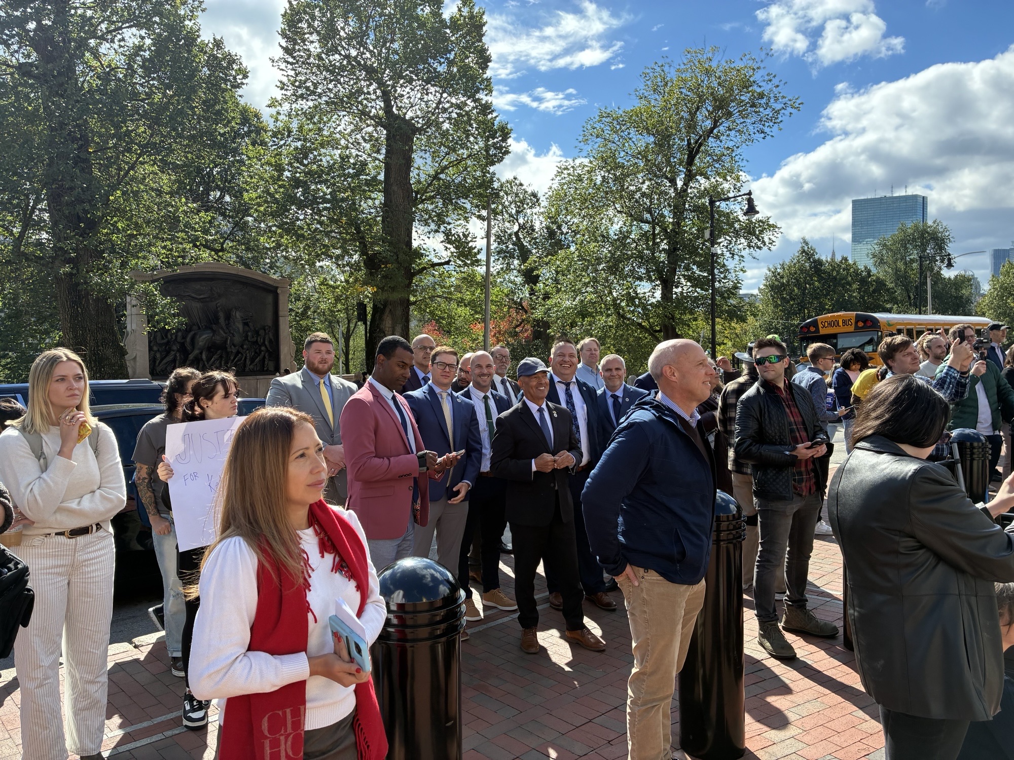 Crowd gathered outside the Massachusetts State House for the Audit the Legislature rally